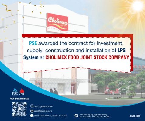 Hệ thống LPG - LPG system cho Công ty cổ phần thực phẩm Cholimex được thực hiện bởi Phúc Sang Minh Gas